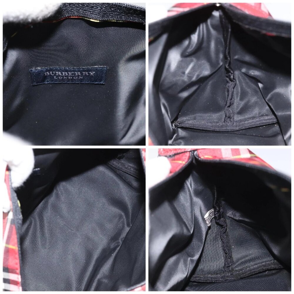 BURBERRY Nova Check Hand Bag Nylon Red Auth 110324 - Picture 14 of 14